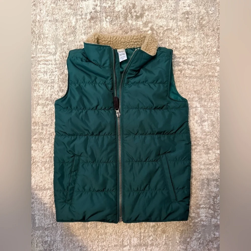Carter's Teal Quilted Puffer Vest with Sherpa Collar size 7